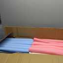 60" Trampoline for Kids, 5 FT Indoor & Outdoor Toddler Baby Trampoline with Basketball Hoop, Safety Enclosure, Birthday Gifts for Kids, Gifts for Boy and Girl, Age 3-8 (Pink/Blue)