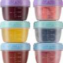 Salad Dressing Container to Go with lids,Dishwasher and Microwave Safe Tiny Condiment Containers with Graduated Lines, Reusable and Leakproof Small Sauce Containers for Lunch Box 6 Pcs 2.7 OZ Mixed 1 (Mini)