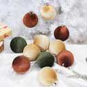 Velvet Ornaments for Christmas Tree 16 Pack 3.15" Velvet Christmas Ball Set, Luxurious Holiday Tree Ornaments for Home Decor, Coffee Dark Green