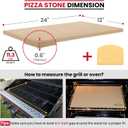 Unicook Extra Large Pizza Stone 24" x 12" x 0.6" for 36"/48" Ovens, Rectangular Baking Stone, Ideal for Baking Crispy Pizzas, Bread and Cookies, Weighs 11.3 lbs, Does Not Fit 30" Compact Ovens