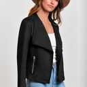 PRETTYGARDEN Women's Faux Suede Jackets 2026 Fashion Fall Clothes Long Sleeve Open Front Cropped Coat Outwear (Black, S)