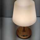 Outdoor Battery Operated Table Lamp, IP54 Waterproof Shower Lamp, 4000mAh Rechargeable Cordless Lamp, 3 Color Temperatures Dimmable, Small Touch Table Lamp for Bedroom, Patio, Camping, Restaurant