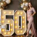 imprsv 4FT Light Up Numbers, Marquee Numbers 50th Birthday Decorations for Women Men, Large Light Up 50 Birthday Women Foam Board Anniversary Party Decorations Arch Kit (DIY)