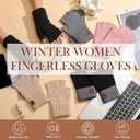 Fauson Fingerless Gloves for Women - 4 Piars Winter Gloves Men Warm Knit Cold Weather, Half Finger Glove for Winter Gifts