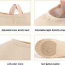 Ballet Shoes for Girls, Canvas Dance Practice Slippers No-Tie Sole Yoga Gymnastics Shoes(Toddler/Little Kid/Big Kid) (Beige)