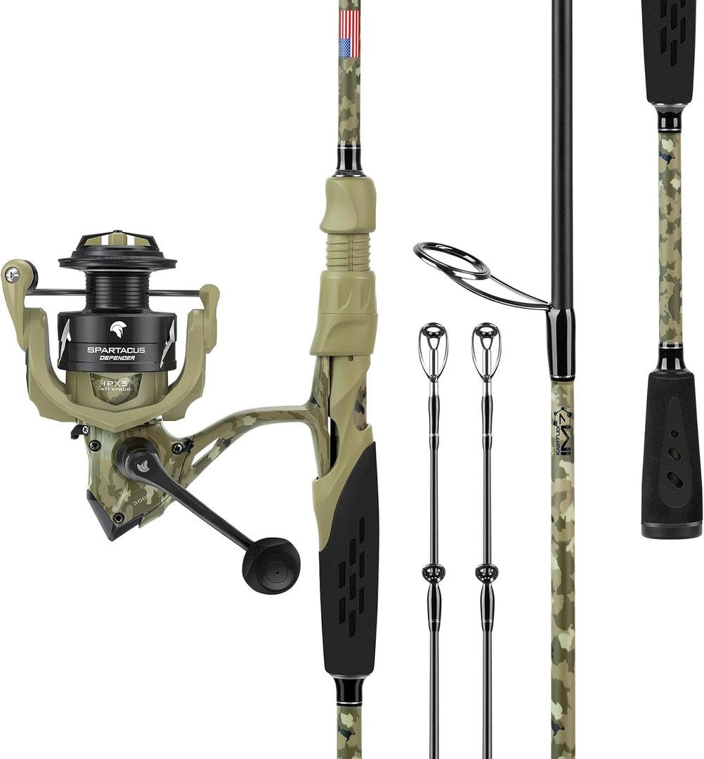 KastKing Spartacus Defender Twin-tip Fishing Rod & Reel Combo, 6ft 6in, ML, 2000 Reel