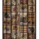 Farmhouse Bear Moose Deer Room Darkening Blackout Window Curtains with Grommets,Country Style Vintage Retro Rustic Lodge Energy Efficient Window Treatment for Living Room 2 Panels 45L x 21W