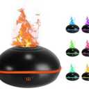 Colorful Fire Flame Diffuser: 200ml Ultrasonic Aroma Essential Oils Humidifier Super Quiet Volcano Humidifier Waterless Auto Off 7 Colors Changing Spray Diffusers for Home, Office (Black)