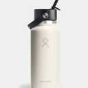 Hydro Flask Water Bottle - Insulated Stainless Steel - Wide Mouth Flex Lid, Non Spill, Leakproof and Refillable in 16 Oz White