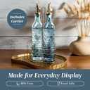 COOK WITH COLOR Glass Olive Oil Bottle Dispenser - 2 Pack- 17oz Oil and Vinegar Cruet - Olive Oil Carafe Decanter for Kitchen, Checkered, Blue