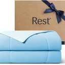 REST® Evercool® Cooling Comforter, King/Cali King, Blanket for Hot Sleepers, All Season Bedding for Night Sweats, Breathable Lightweight Duvet, 106x90 Inches, 
Aqua Blue