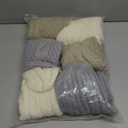 6 Pack Farmhouse Neutral Knitted Christmas Stockings with Name Tag 18'' Rustic Neutral Cable Knit Fireplace Hanging Stockings Xmas Boho Cream for Family Holiday(Grey)