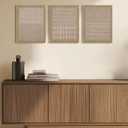 PHOPAGO Boho Mid-Century Modern Framed Wall Art Minimalist Geometric Neutral Wall Decor Bohemain Artwork Farmhouse Kitchen Decor - 11x14in Natural Framed (14L" x 11W" x 3 Pcs Natural)