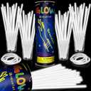 200 Pack 8'' Glow Sticks Bulk Party Favors White Light Up Sticks with Connectors Neon Glow in the Dark Party Supplies Bracelets for Holiday Birthday Party Decoration(White)