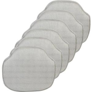 Klear Vu Gripper Omega Non-Slip Windsor Chair Cushions with Skid-Proof Seat Pad for Dining Room, Kitchen, and Office Use, 16x15 Inches, 6 Count (Pack of 1), Gray