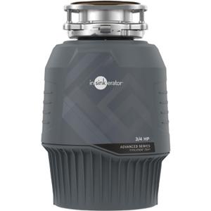 InSinkErator EVOLUTION 0.75HP 3/4 HP, Advanced Series EZ Connect Continuous Feed Food Waste Garbage Disposal, Gray
