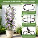 1pcs Garden Obelisk Trellis for Climbing Plants Outdoor, Tomato Cages for Garden, Metal Rustproof Plant Support Trellis for Potted Plants, Rose, Vine, Vegetable for Outdoor & Indoor Use (Black)
