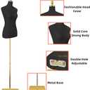 EaseHome Female Mannequin Torso, Height Adjustable Dress Form Manikin Body Clothing Display with Metal Bracket and Rectangular Base for Sewing Dress Display,Black, 15.75"L x 33.86"W x 73"H