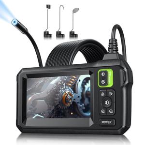 Endoscope Camera with Light, Inspection Borescope Camera with 4.3" IPS Screen, 1920P HD with 8 LED Lights, 16.4FT Semi-Rigid Cord Bore Scope, IP67 Waterproof Endoscope for Sewer, Tools(Green)