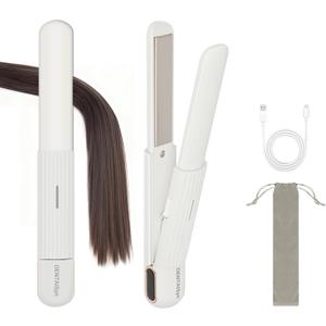 Straightener Irons|Rechargeable Hair Iron,30-Minute Auto Shut-Off,Mini Compact Portable Hair Iron,(White)-This Model Requires a USB Cable to Operate (no Built-in Battery)