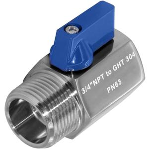 Beduan Stainless Steel 3/4 Garden Hose Female to 3/4 NPT Male Thread Shut Off Ball Valve Pipe Fitting GHT Adapter Heavy Duty Connector