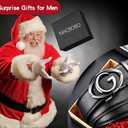 Mens Ratchet Belt Click Slide Black Leather Belt 1.38" Wide (Size 45 (Fits Pants Size 42-44))