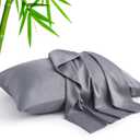 BEDELITE Cooling Pillow Cases for Hot Sleepers & Night Sweats, Rayon Derived from Bamboo, Grey Pillow Cases Queen Size of 2, Breathable and Silky Soft Envelope Pillowcases (20"x30")