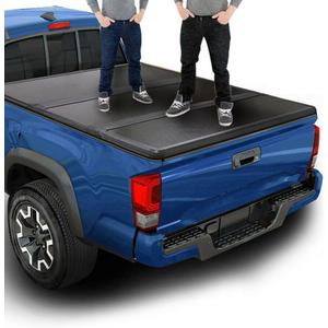 OSIAS 5FT Hard Solid TRI-FOLD Tonneau Cover For 2005-2026 Nissan Frontier Short Truck Bed Cover with Led Light