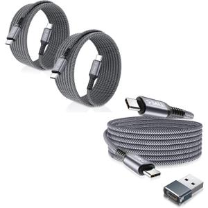 Basesailor 10ft/2Pack USB C to USB C 100W Cable with Adapter for iPhone 15, MacBook, iPad Air 4, Samsung Galaxy S24
