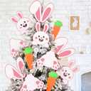 2 x CCINEE 12pcs Easter Bunny Tree Picks Decorations, Large Cute Bunny Ear Carrots Rabbit Picks for Spring Easter Tree Topper Ornaments Home Indoor Outdoor Party Decorations