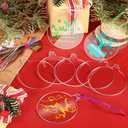 SANNIX 60Pcs 3 Inch Acrylic Ornament Blanks Clear Round Acrylic Christmas Ornament Blank with 70Pcs Ribbons Acrylic Disc Blanks for DIY Craft Christmas Tree Hanging Ornaments Xmas Party Decorations
