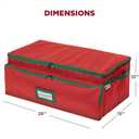 Premium Christmas Ornament Storage Box Holds up to 72-3 Ornaments + 6 Side Slots for Figurines & Nutcrackers Holiday Decoration Organizer Durable 600D Red Canvas
