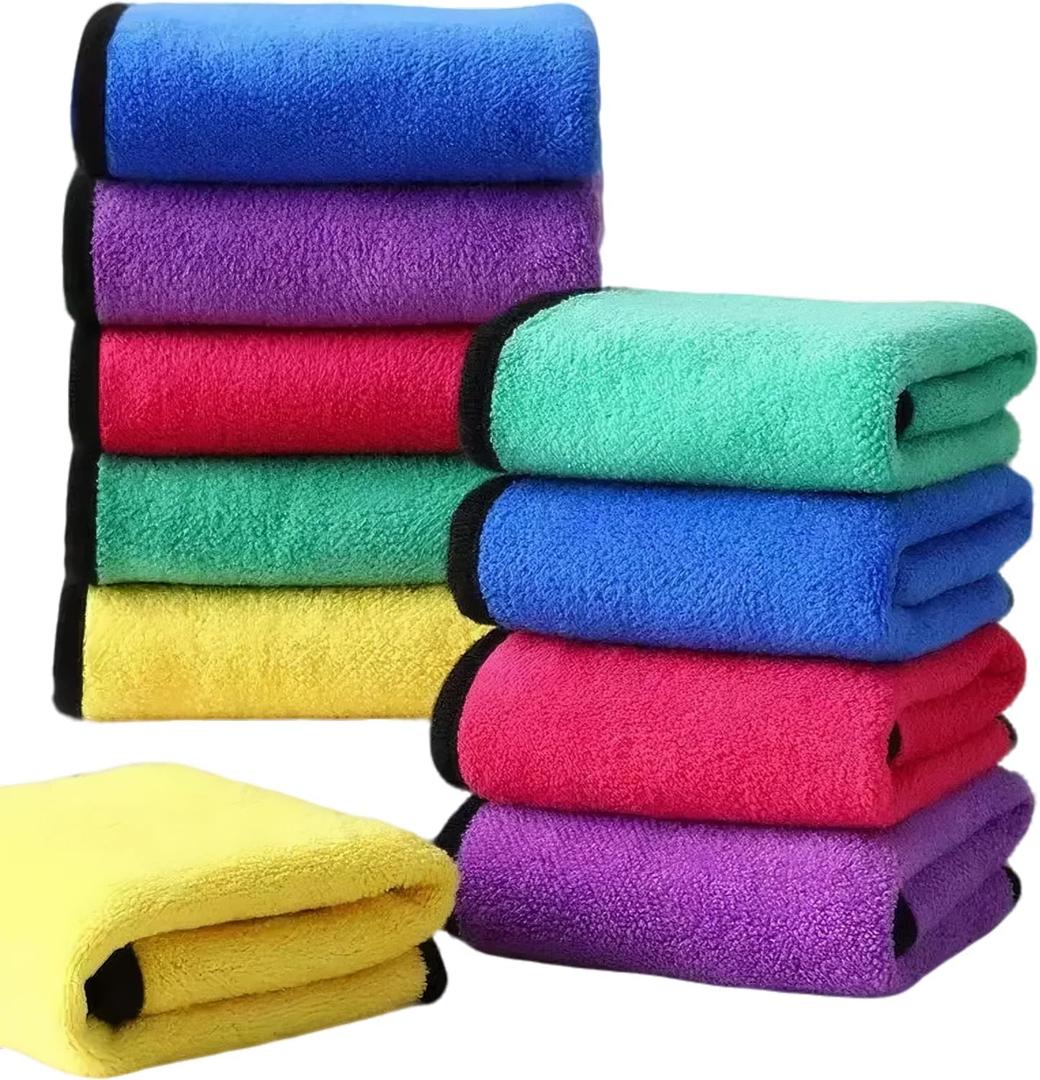 10 Pack Premium Microfiber Towels Coral velvet Washing and Detailing Towels for Car Detailing Household Cleaning Ultra-Soft Super Absorbent, Lint Streak-Free 11.8"x15.7 Cleaning Cloth (5colors)