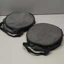 Yaomiao 2 Sets Round Pie Carrier 11 x 7 Inch with Dish Tray Plate Stacker Insulated Casserole Carrier with Lid and Handle Reusable Cooler Thermal Bags for Cold Food for Potluck Picnic (Gray)