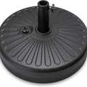 Best Choice Products Fillable Umbrella Base Stand Round Sunburst Plastic Patio Umbrella Base Stand, Pole Holder for Outdoor, Lawn w/ 55lbs Weight Capacity, Adjustment Knob (Black)