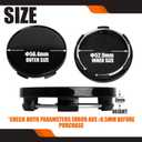 2.2Inch 56MM Wheel Center Caps, Pack of 4 (Gloss Black, Outer 56MM, Inner 53MM, Easy DIY Installation), Outer 56.4MM , Inner 52.9MM