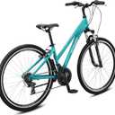 Schwinn Network 3.5 Hybrid Bike, Mens and Womens Bike, 21-Speed Hybrid Bicycle, Aluminum Frame, Suspension Seat, Alloy Linear Pull Brakes, Adult Bicycle, 15-Inch Frame