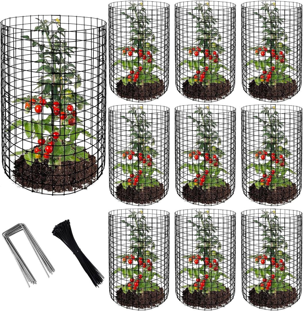 Adnee 10 Packs Wire Plant Protector from Animals - 20" H X 12" D Metal Mesh Plant Cage Covers - Sturdy Garden Bunny Barricades Chicken Wire Cloche for Plants Shrubs Vegetables Flowers