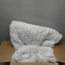 CozyLux Oversized King Comforter Set White, 3 Pieces 120x98 Solid Breathable Quilted Style Bedding Sets All Season, Luxury Soft Down Alternative Comforter Bed Set (1 Comforter & 2 Pillowcases)