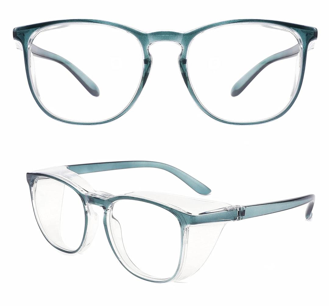 Alsenor Safety Glasses Anti Fog Goggles Protective Eyewear Blue Light Blocking Anti Dust UV Protection Glasses For Men Women (New-Blue)