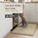 Anti Fatigue Kitchen Mats for Floor | Padded Kitchen Rugs | Non Slip, Cushioned Standing Desk Mat | Waterproof Floor Mat for Home and Office | 17.3" x 28" X 0.47", Beige, 1-Pack | More Dcor