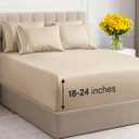 Extra Deep King Sheet Set - 6 Piece Breathable and Cooling Sheets - Hotel Luxury Bed Sheets Set - Easy & Secure Fit - Soft, Wrinkle Free and Comfy Sheets Set - Wheat Sheet Set with Extra Deep Pockets