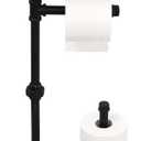 MyGift Freestanding Toilet Paper Holder Stand with Shelf - Rustic Wood Farmhouse Bathroom Toilet Paper Holder with Storage