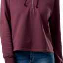 Lee womens Quarter Zip Fleece Hoodie (X-Large, Bordeaux)