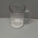 Beer Mugs for Freezer, Double Wall Insulated Plastic Glasses,13 oz Clear Plastic Frozen Beer Mug with Handle, Perfect Ice Cup for Home Party 4Pack