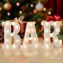 BAR Sign Light Up Decor for Home, LED Marquee Letter Lights, Small Decorative LED Alphabet Lamp, Battery Operated, Warm White Letter Sign for Home Bar Decoration