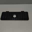 Amerner Kitchen Sink Splash Guard, 10 Large Slope & Adaptable Hole Faucet Mat for Kitchen Sink, Silicone Sink Organizer Sponge Holder for Kitchen, Bathroom, RV, Bar, 14.2 x 5.1, Black