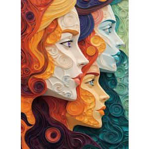 Vibrant Female Portrait Jigsaw Puzzles for Adults 1000 Pieces, Difficult Puzzles Perfect for Game Night, Great Gift Idea, Size 26.65 x 19.25 in