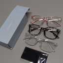 Gaoye Stylish Blue Light Glasses for Woman - Computer Glasses for Blue Light Blocking - Lightweight Frames - 3 pack (A4-leopard+transparent+pink)