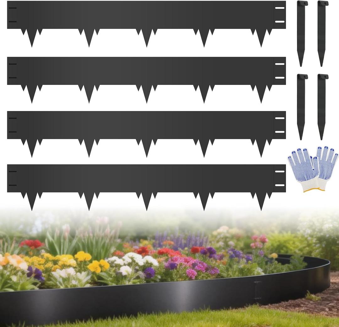 13FT Metal Landscape Edging, 4-Pack 40"L x 6.5"H Rust-Proof Border
